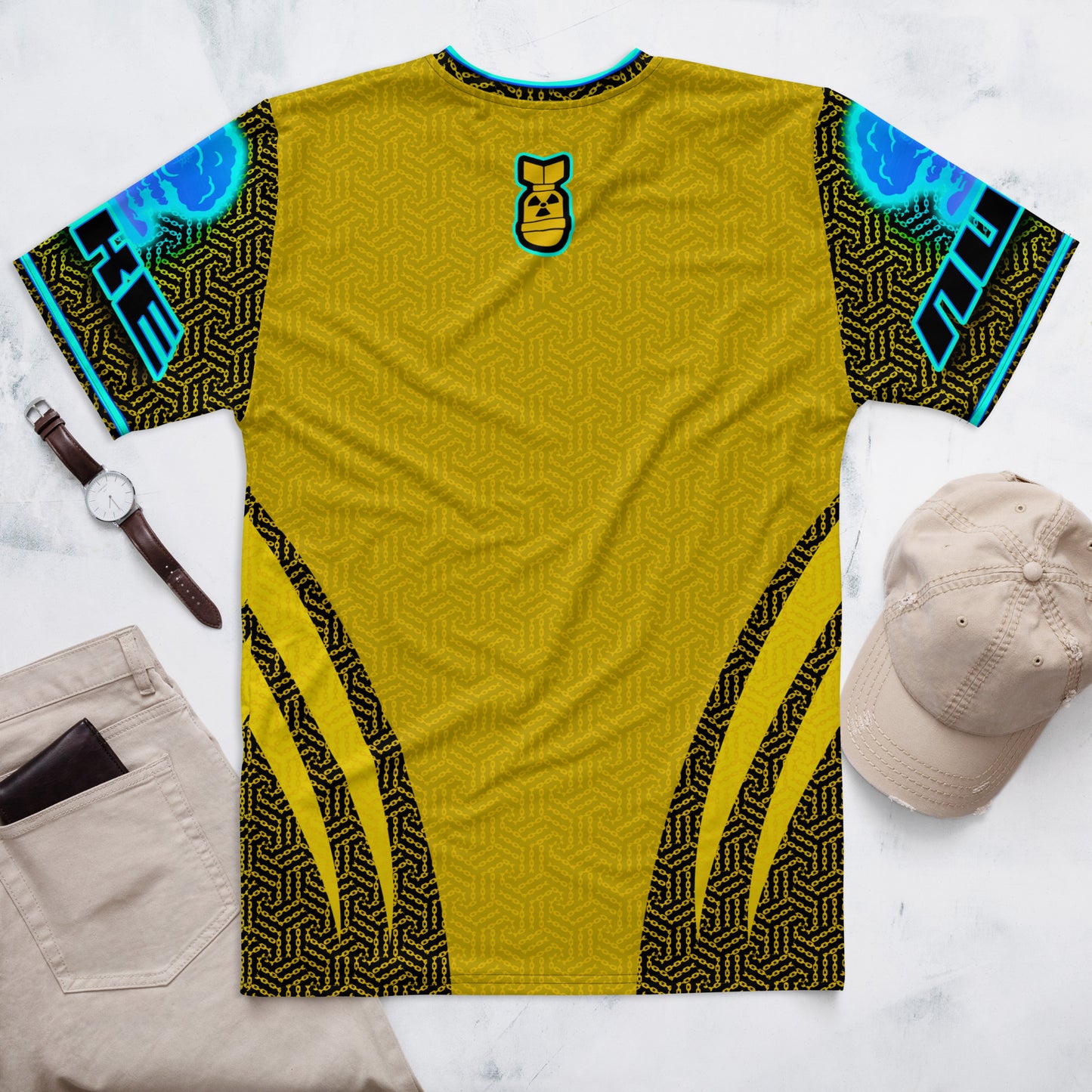 SkeetDesigns | Nuke | All-Over Print Crew Neck | Yellow | Disc Golf Apparel