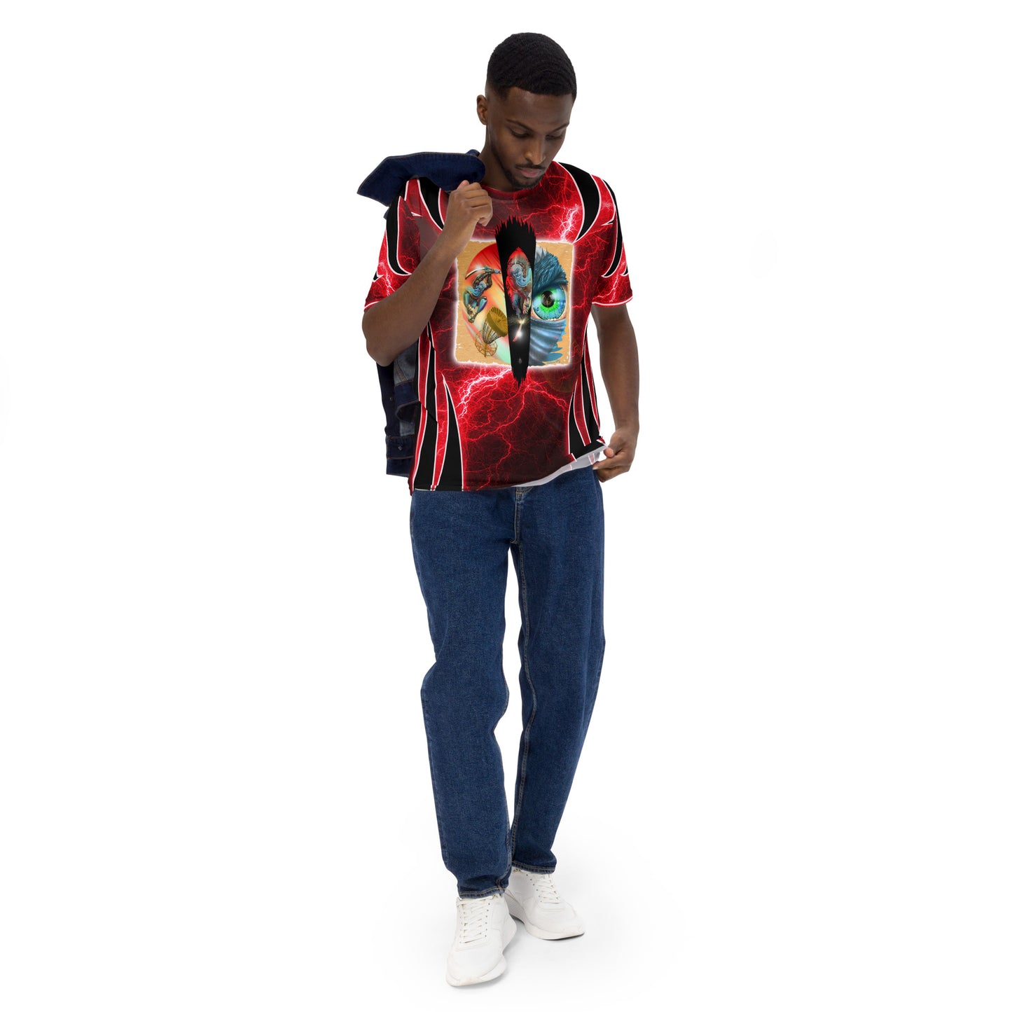 SkeetDesigns | Men's All-Over Print Crew Neck | Katana Slash | Disc Golf Apparel