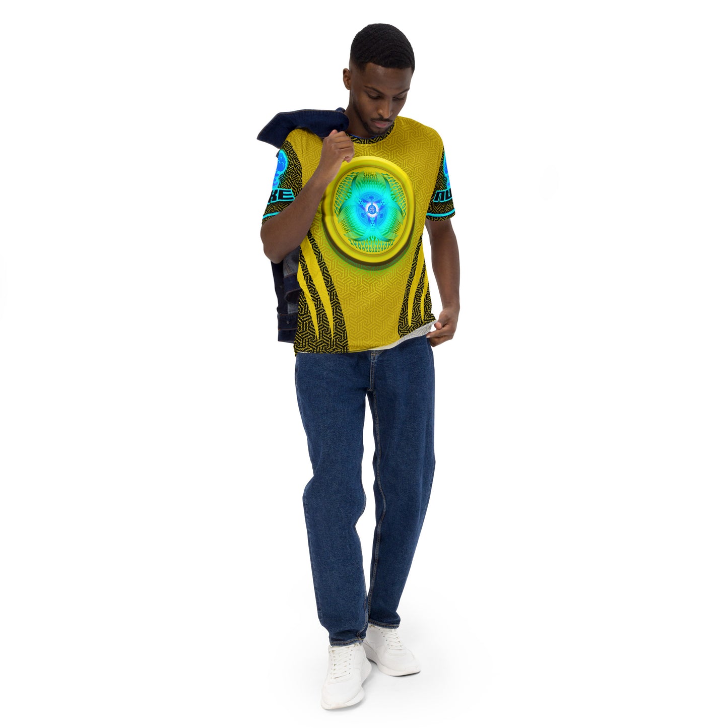 SkeetDesigns | Nuke | All-Over Print Crew Neck | Yellow | Disc Golf Apparel