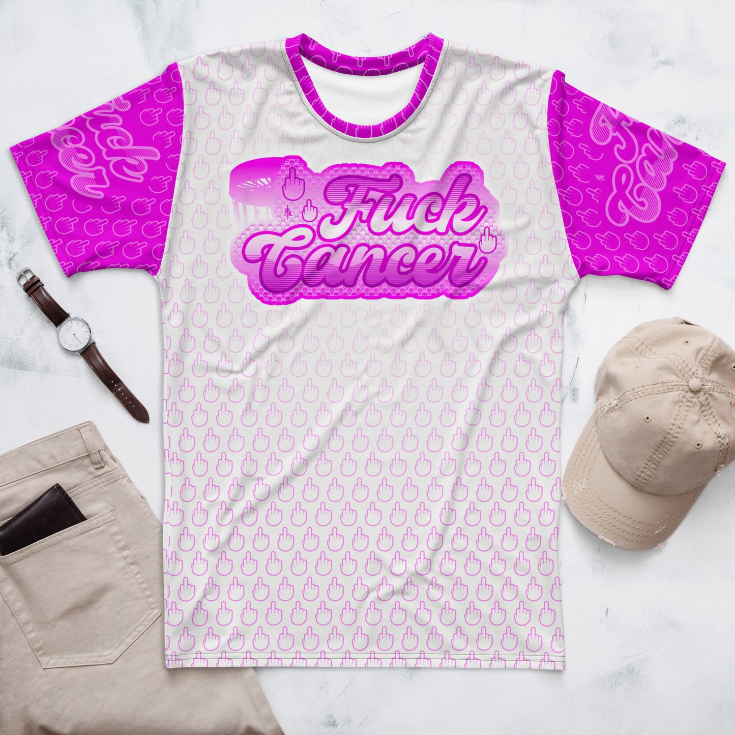 SkeetDesigns | F#$% Cancer Crew Neck | Pink | Disc Golf Apparel