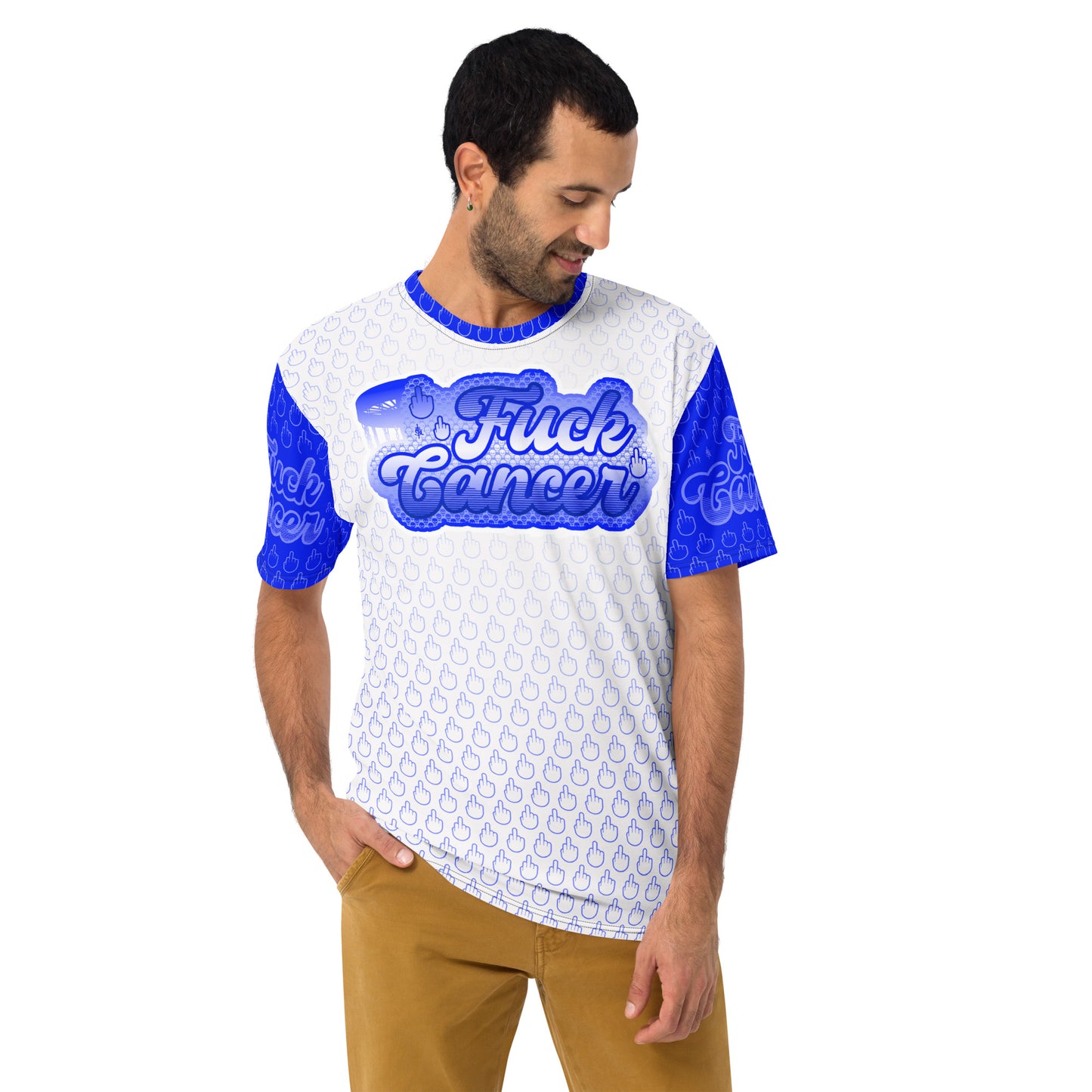 SkeetDesigns | F#$% Cancer Crew Neck | Blue | Disc Golf Apparel