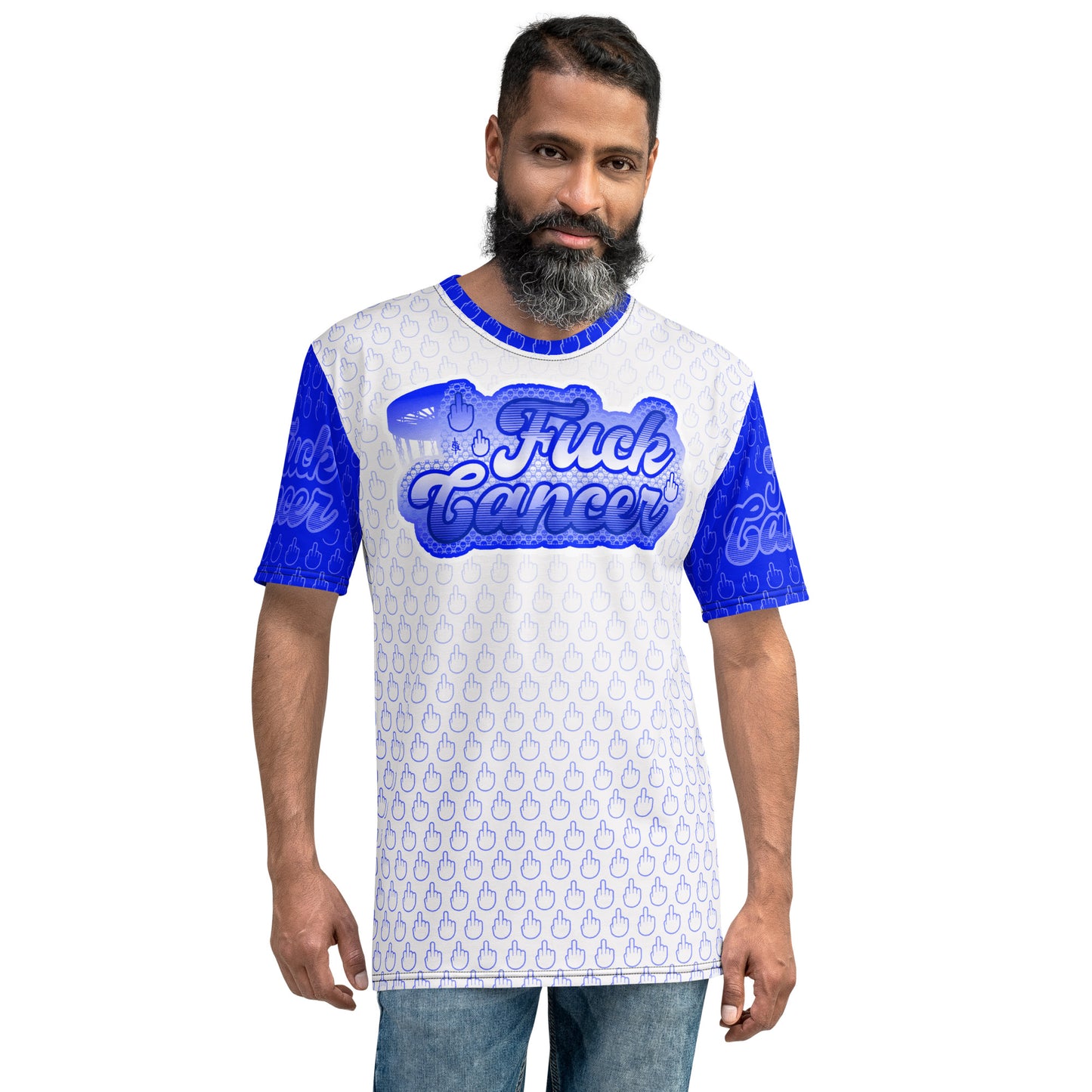 SkeetDesigns | F#$% Cancer Crew Neck | Blue | Disc Golf Apparel