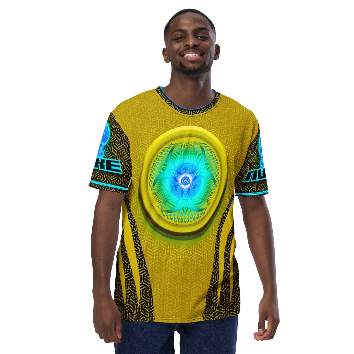 SkeetDesigns | Nuke | All-Over Print Crew Neck | Yellow | Disc Golf Apparel