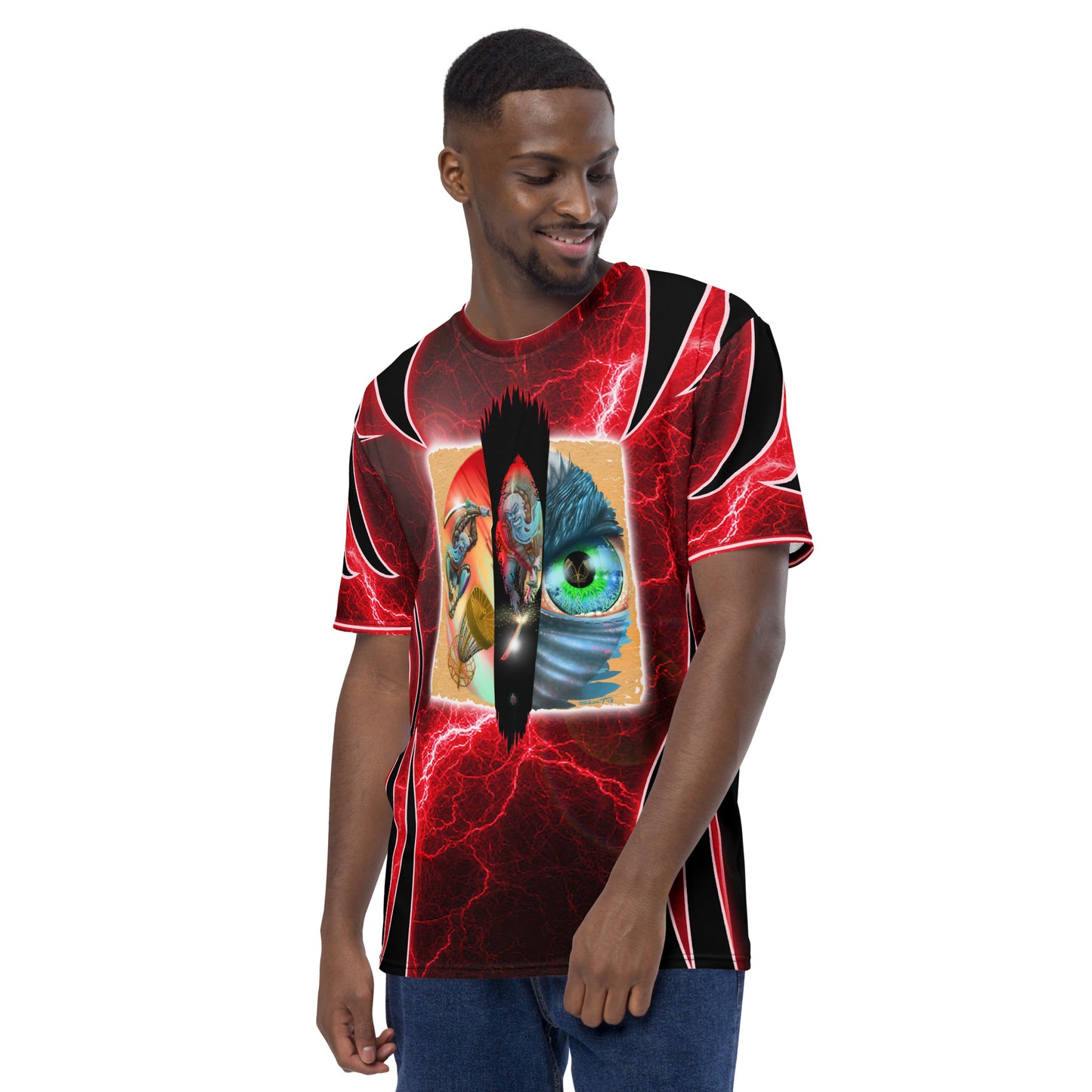 SkeetDesigns | Men's All-Over Print Crew Neck | Katana Slash | Disc Golf Apparel