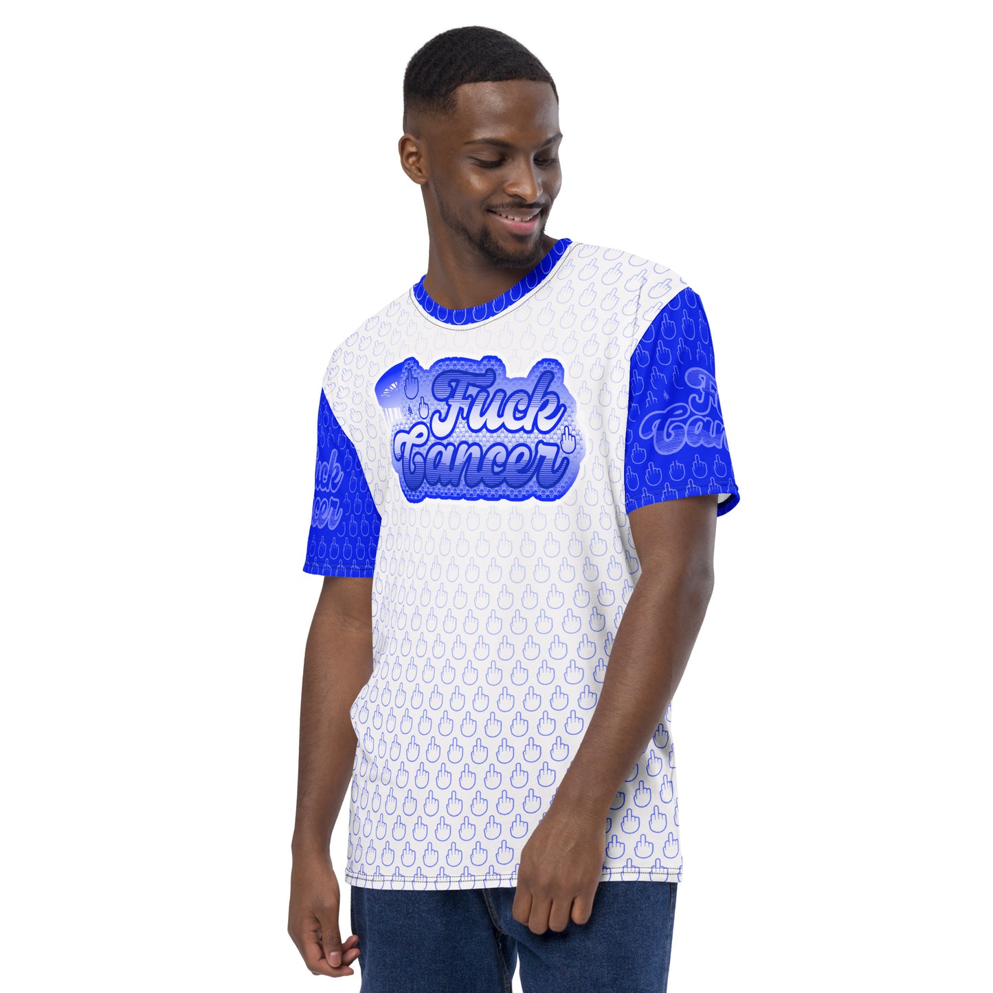 SkeetDesigns | F#$% Cancer Crew Neck | Blue | Disc Golf Apparel