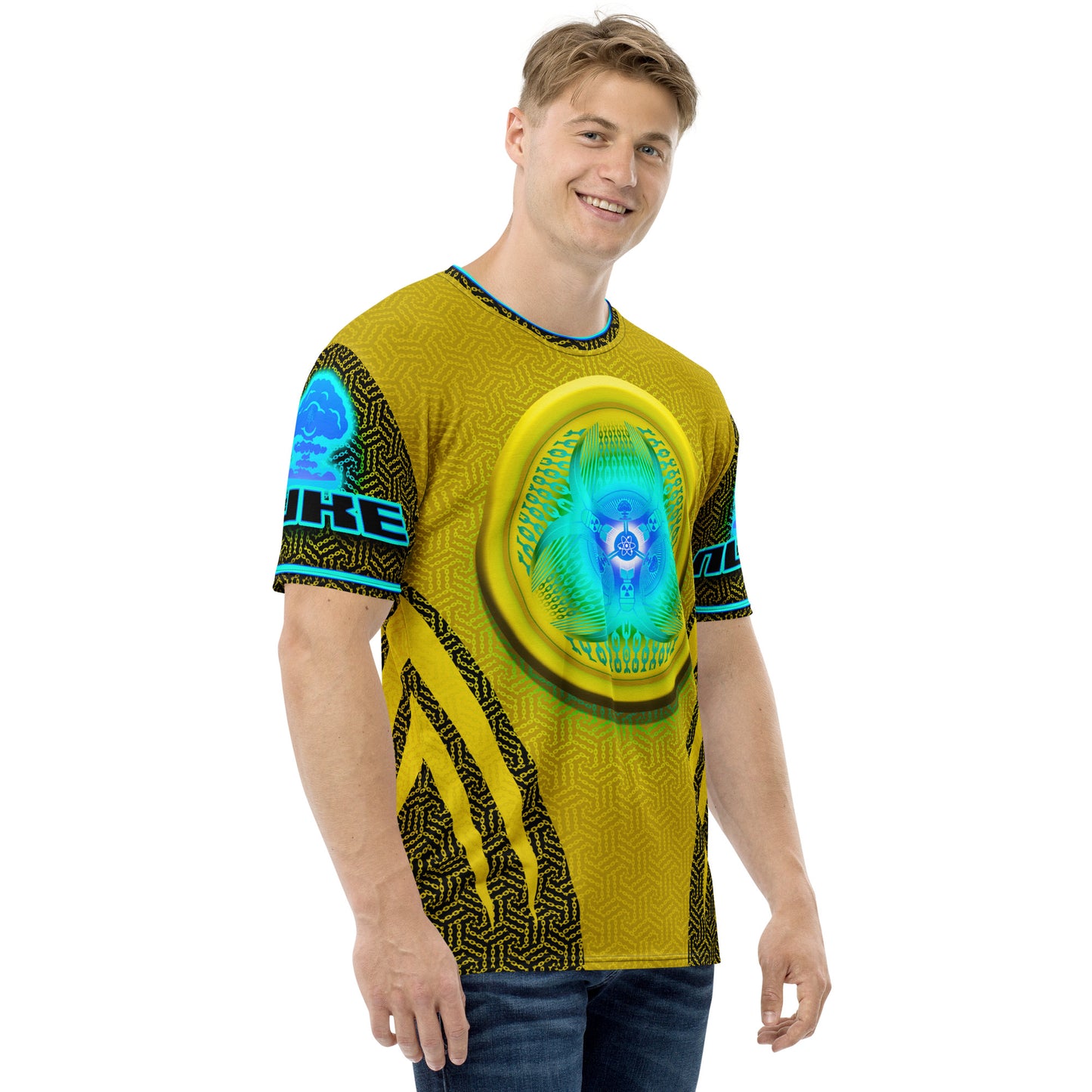 SkeetDesigns | Nuke | All-Over Print Crew Neck | Yellow | Disc Golf Apparel