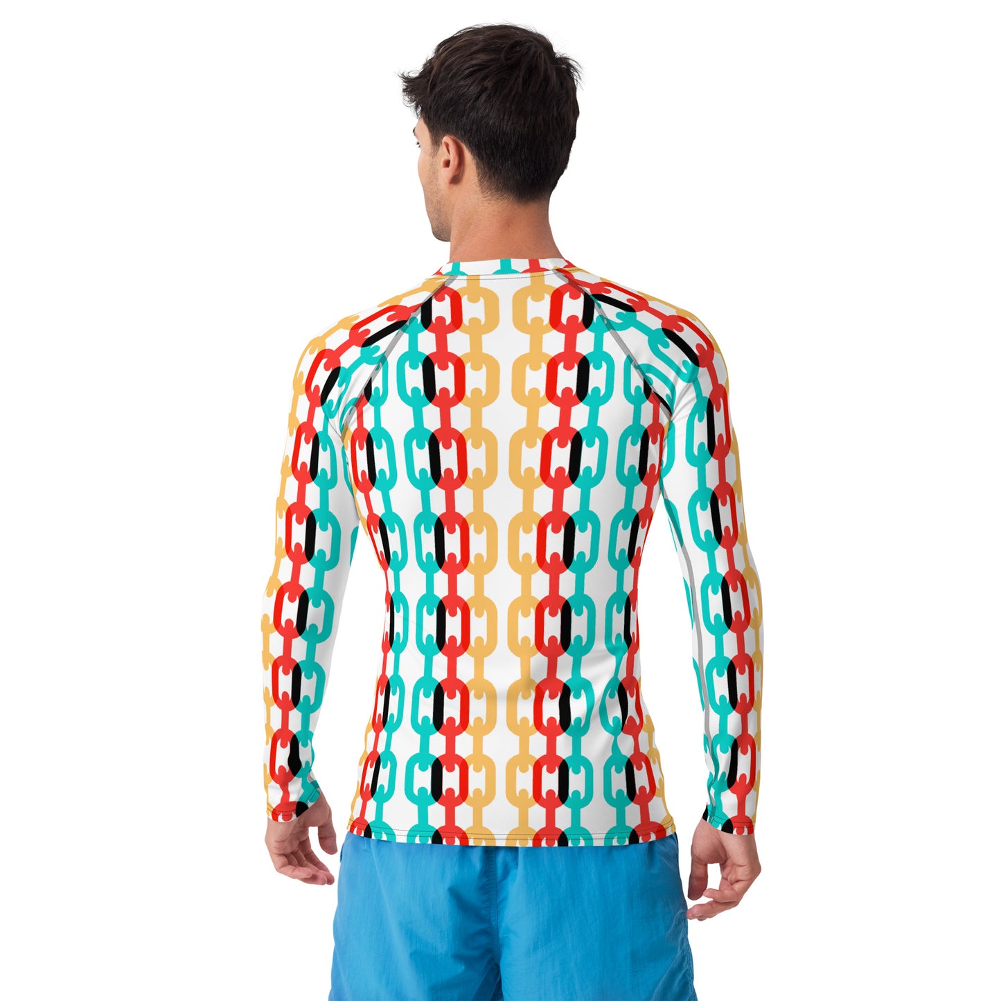 SkeetDesigns | GnomeDriven | Men's All Over Print Rash Guard | 3D Chains | Disc Golf Apparel