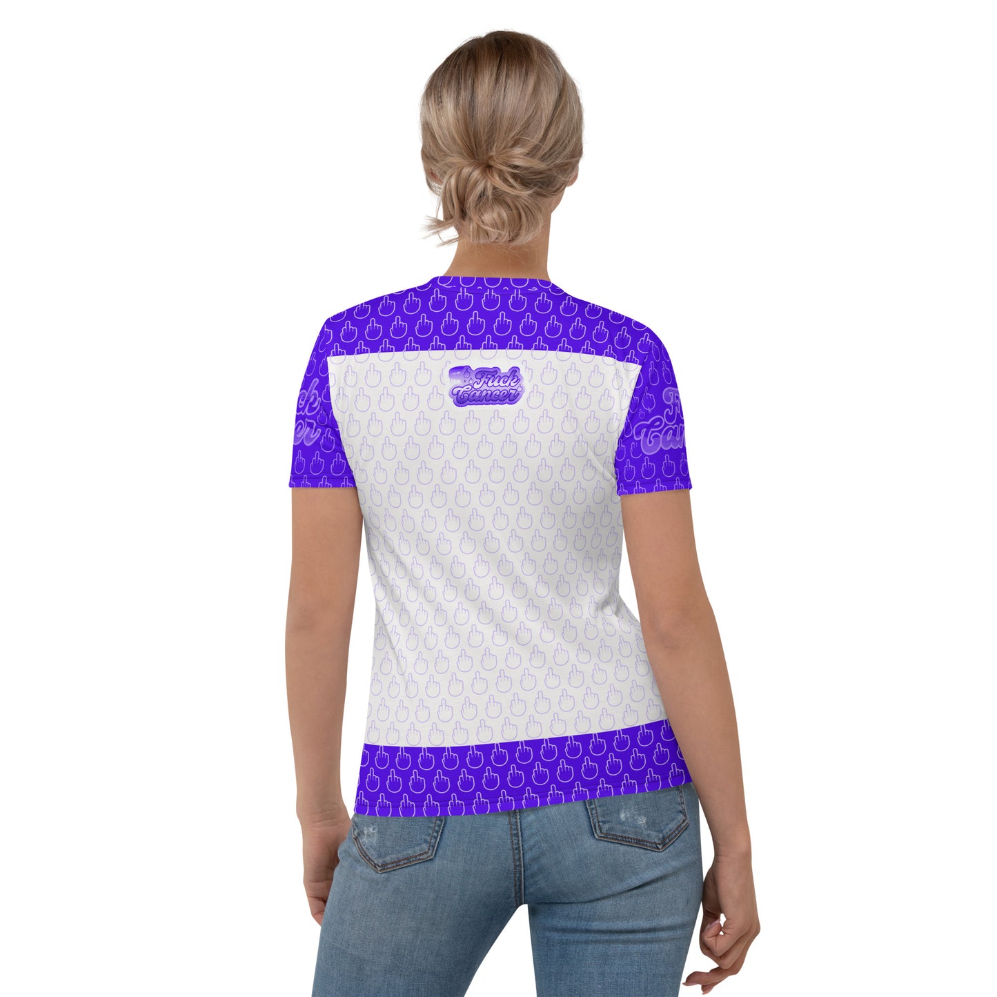 SkeetDesigns | F#$% Cancer | All-Over Print Crew Neck | Purple | Disc Golf Apparel