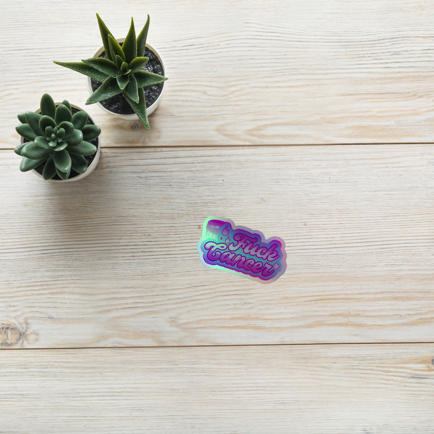 SkeetDesigns | F#$% Cancer | Holographic Sticker | Disc Golf Accessories