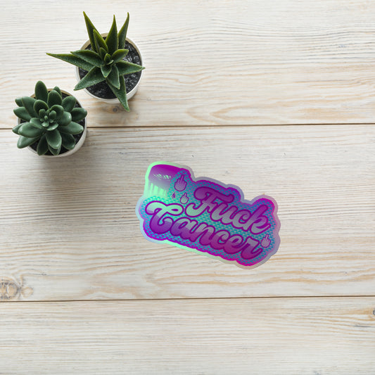 SkeetDesigns | F#$% Cancer | Holographic Sticker | Disc Golf Accessories