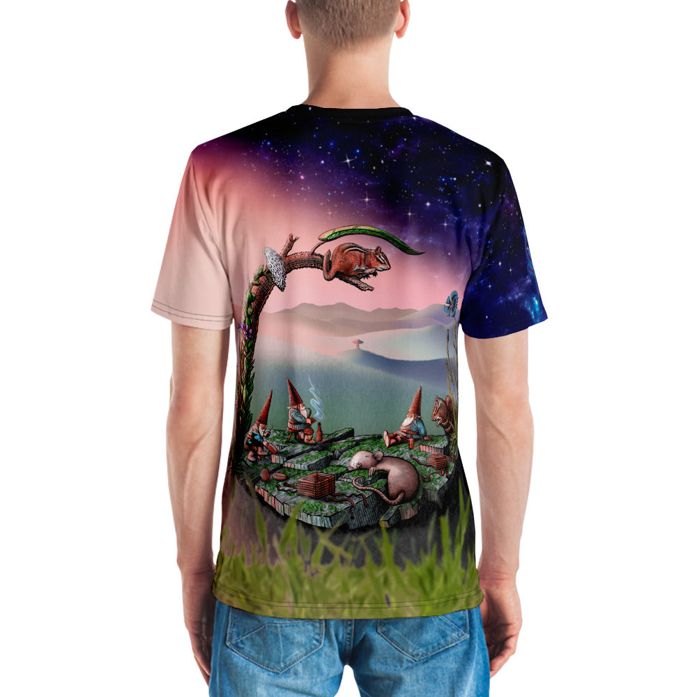 SkeetDesigns | GnomeDriven | Men's All Over Print Crew Neck T-Shirt | Mid-Round Break | Disc Golf Apparel
