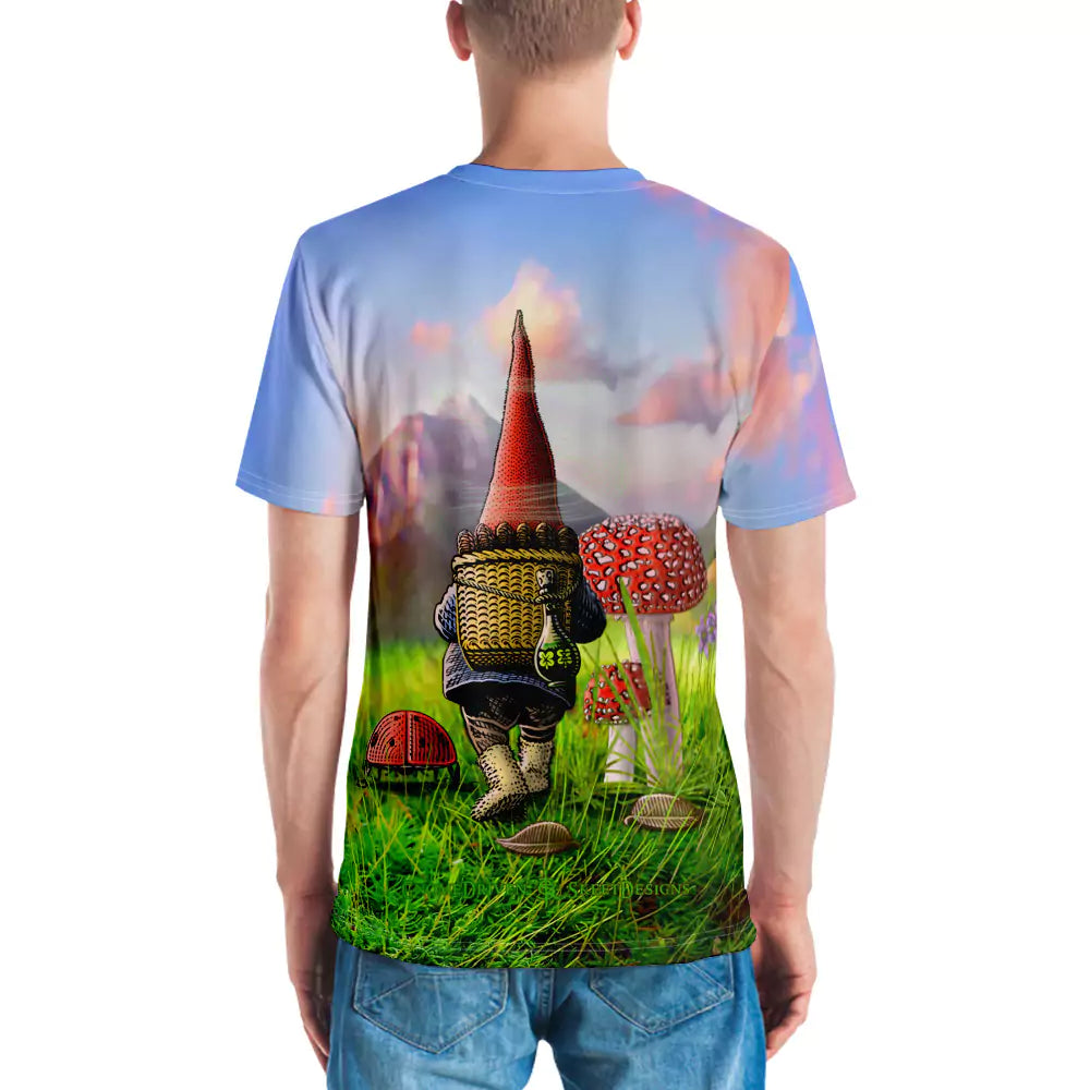 SkeetDesigns | GnomeDriven | Men's All Over Print Crew Neck T-Shirt | The Road Ahead | Disc Golf Apparel