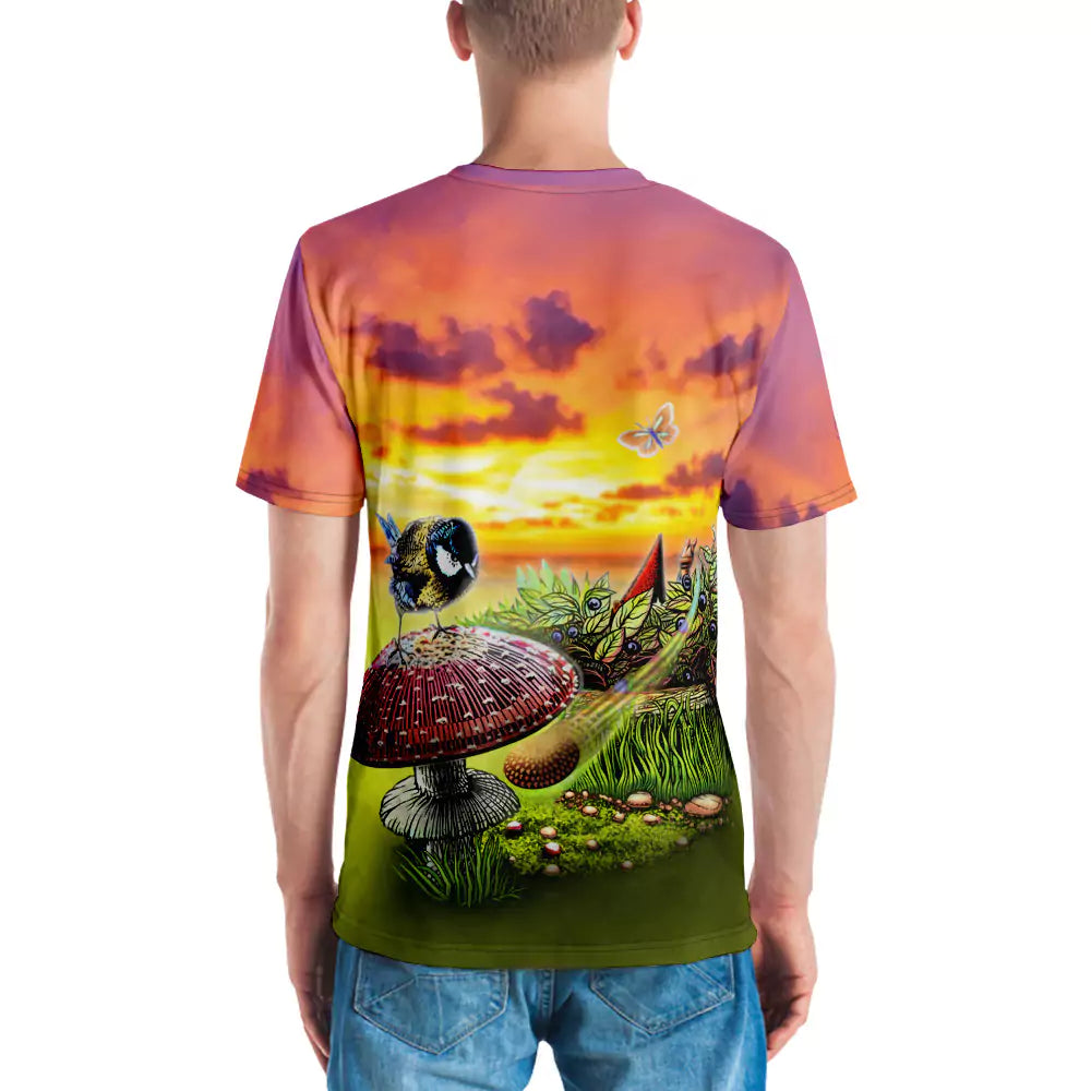 SkeetDesigns | GnomeDriven | Men's All Over Print Crew Neck T-Shirt | Blind Flick Run | Disc Golf Apparel