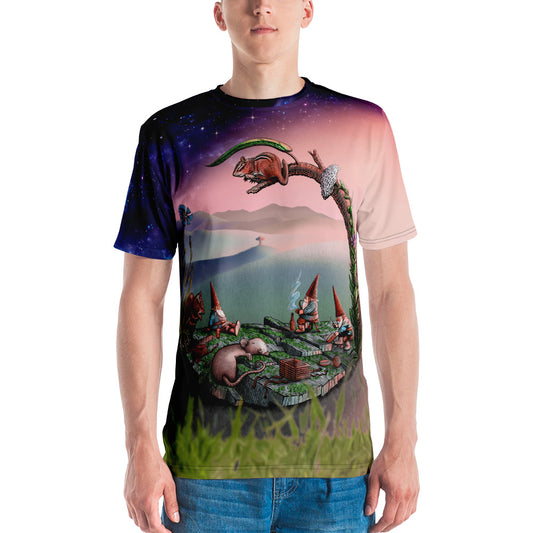 SkeetDesigns | GnomeDriven | Men's All Over Print Crew Neck T-Shirt | Mid-Round Break | Disc Golf Apparel