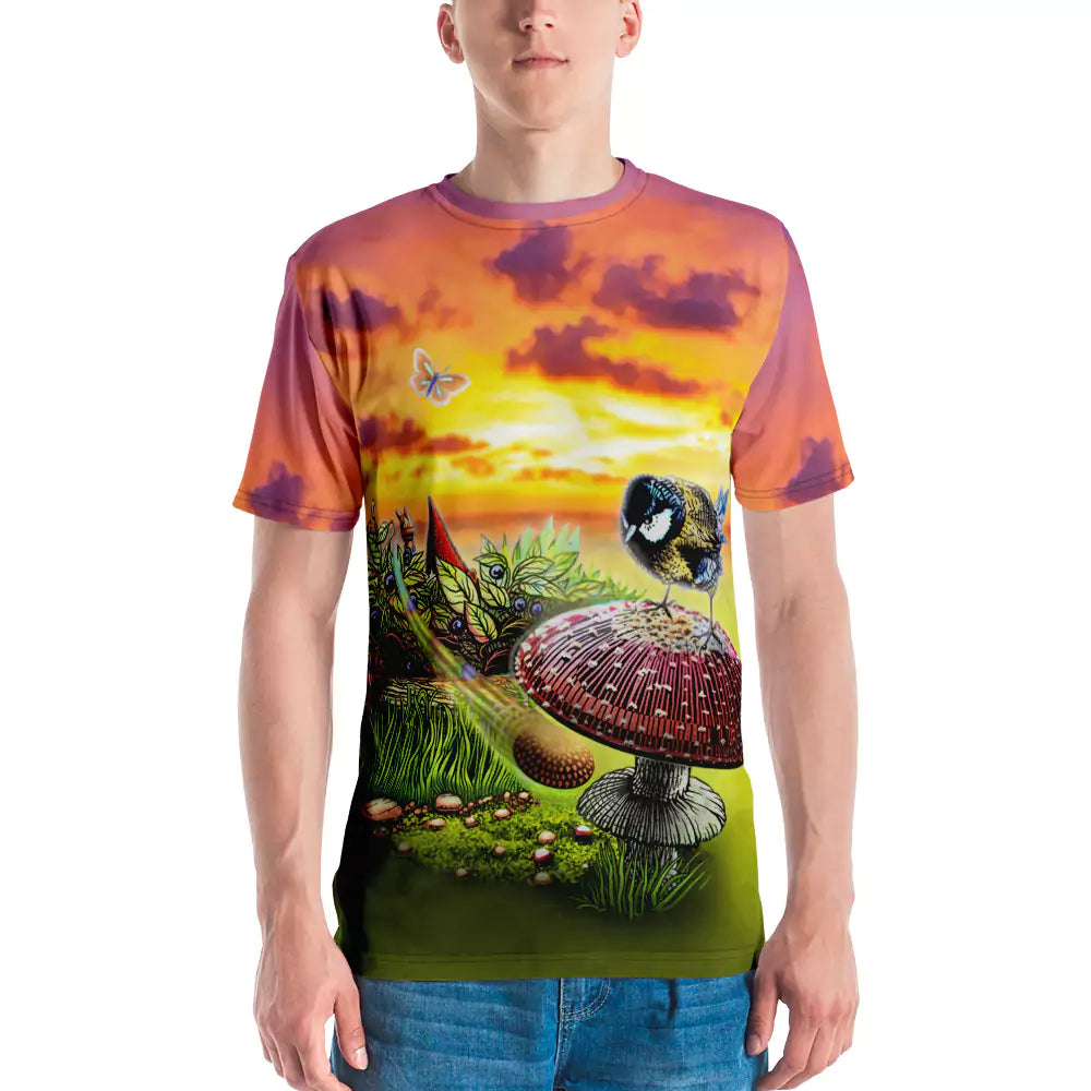 SkeetDesigns | GnomeDriven | Men's All Over Print Crew Neck T-Shirt | Blind Flick Run | Disc Golf Apparel