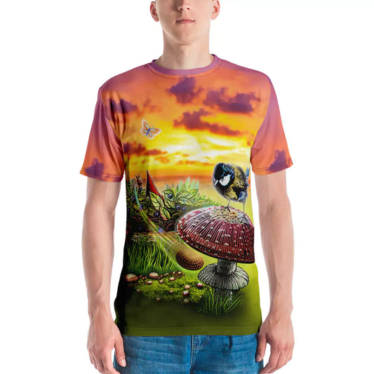 SkeetDesigns | GnomeDriven | Men's All Over Print Crew Neck T-Shirt | Blind Flick Run | Disc Golf Apparel