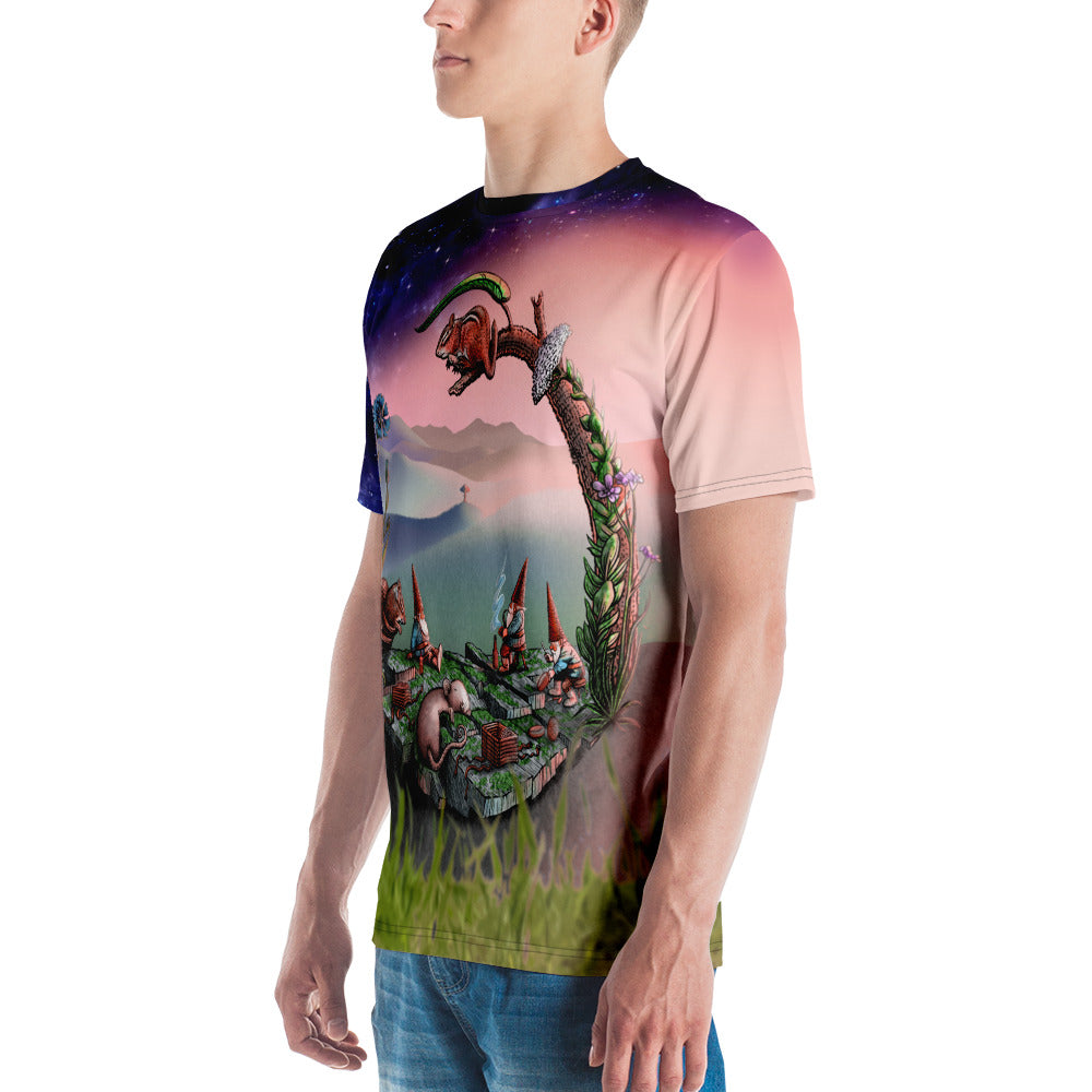 SkeetDesigns | GnomeDriven | Men's All Over Print Crew Neck T-Shirt | Mid-Round Break | Disc Golf Apparel