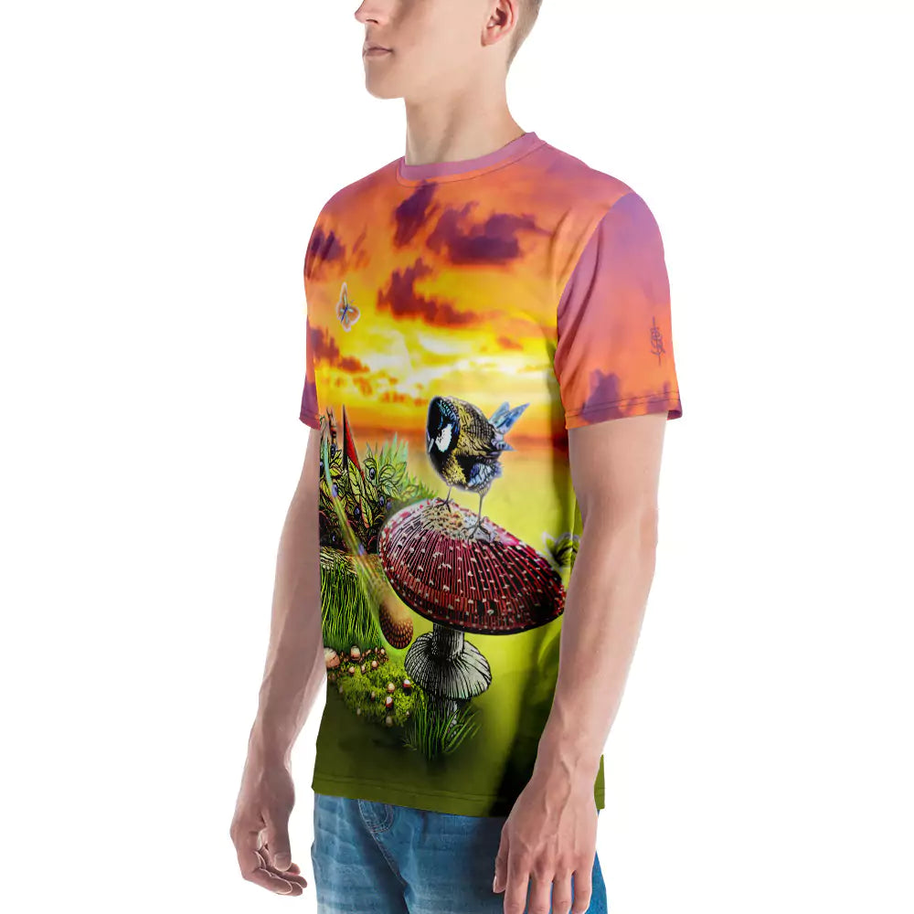 SkeetDesigns | GnomeDriven | Men's All Over Print Crew Neck T-Shirt | Blind Flick Run | Disc Golf Apparel