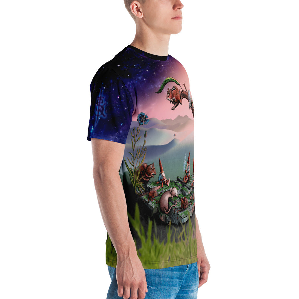 SkeetDesigns | GnomeDriven | Men's All Over Print Crew Neck T-Shirt | Mid-Round Break | Disc Golf Apparel
