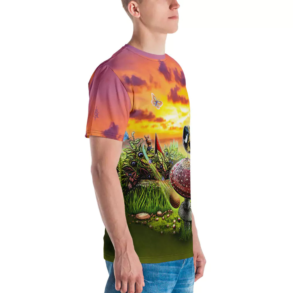 SkeetDesigns | GnomeDriven | Men's All Over Print Crew Neck T-Shirt | Blind Flick Run | Disc Golf Apparel