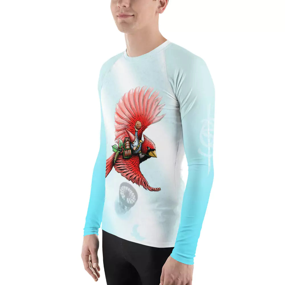 SkeetDesigns | GnomeDriven | Men's All Over Print Rash Guard | Cardinal | Disc Golf Apparel
