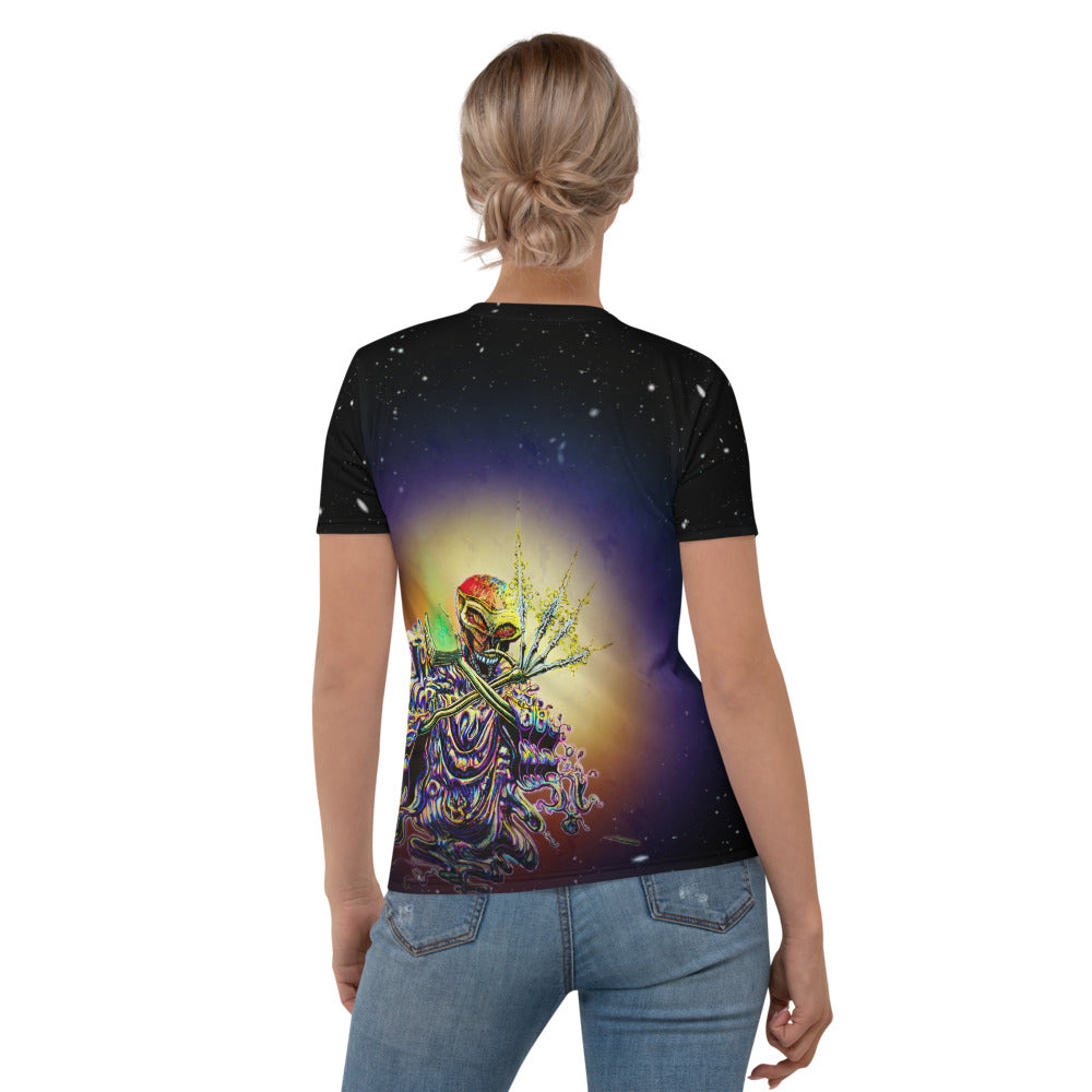 SkeetDesigns | Women's All Over Print Crew Neck T-Shirt | Cosmic Dead | Disc Golf Apparel
