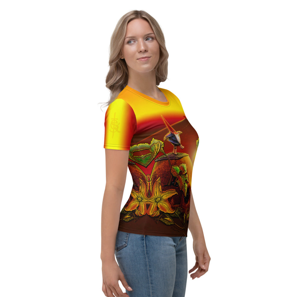 SkeetDesigns | GnomeDriven | Women's All Over Print Crew Neck T-Shirt | Halloween | Disc Golf Apparel