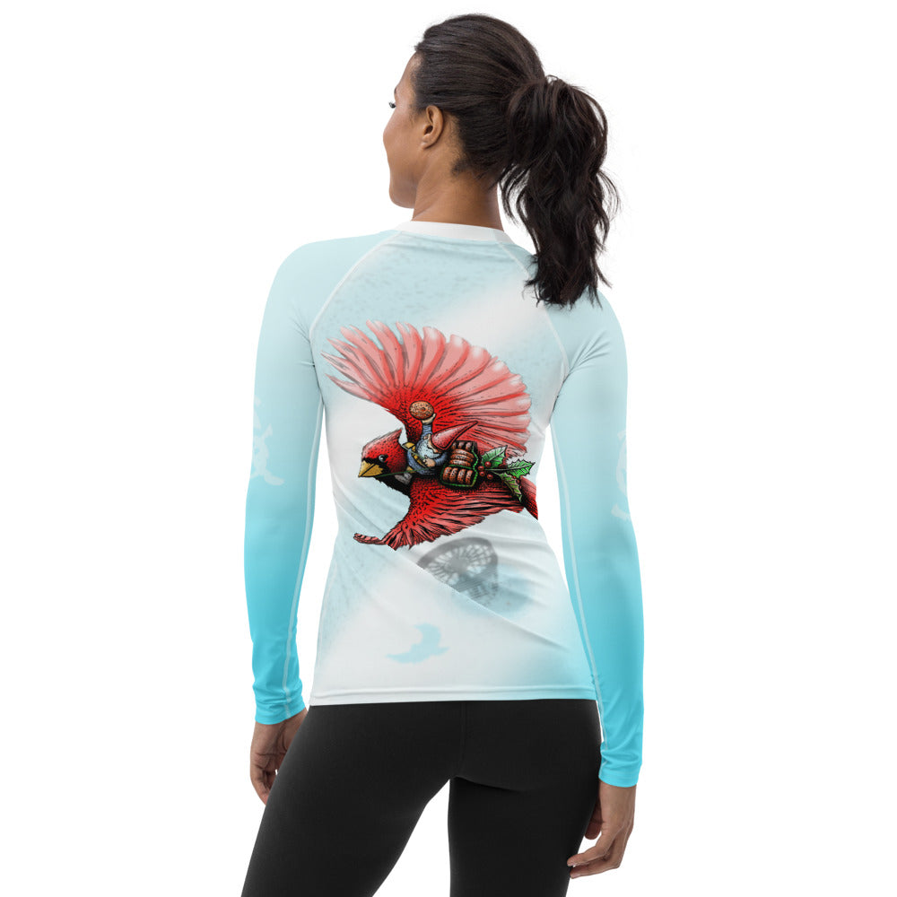 SkeetDesigns | GnomeDriven | Women's All Over Print Rash Guard | Cardinal | Disc Golf Apparel