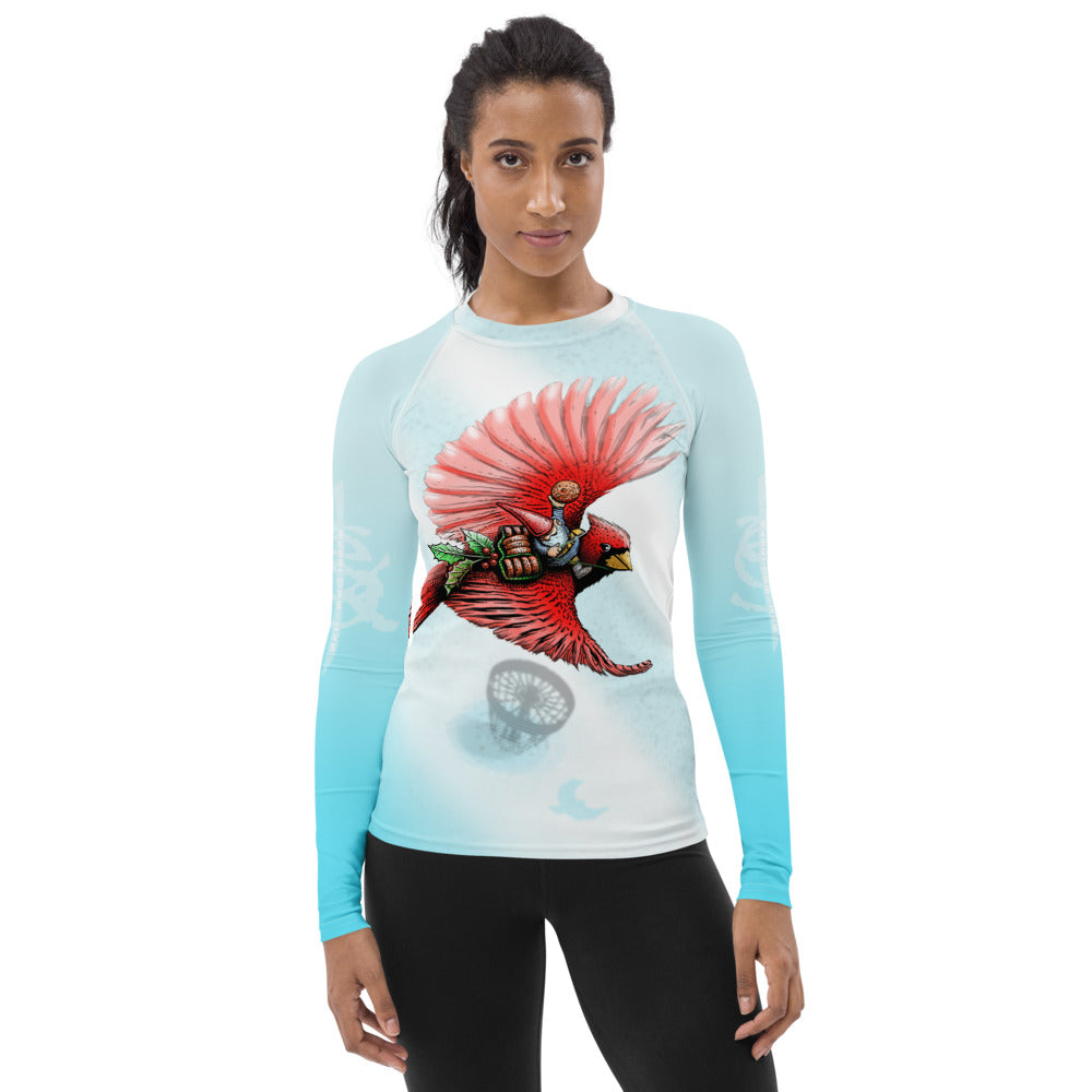 SkeetDesigns | GnomeDriven | Women's All Over Print Rash Guard | Cardinal | Disc Golf Apparel