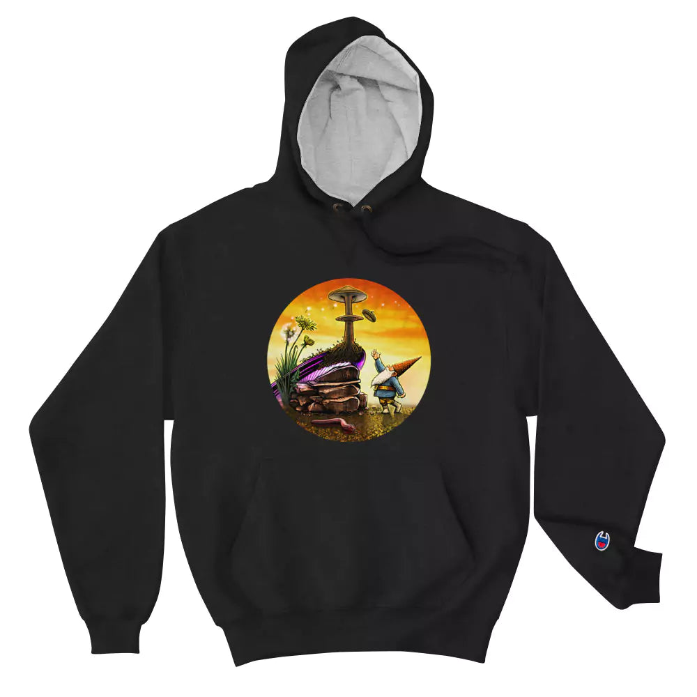 SkeetDesigns | GnomeDriven | Men's Champion® Hoodie | Windy Up Putt | Disc Golf Apparel