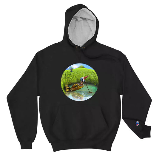 SkeetDesigns | GnomeDriven | Men's Champion® Hoodie | OB Turtle Help | Disc Golf Apparel