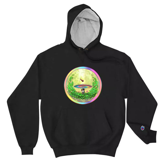 SkeetDesigns | GnomeDriven | Men's Champion® Hoodie | Close Call | Disc Golf Apparel