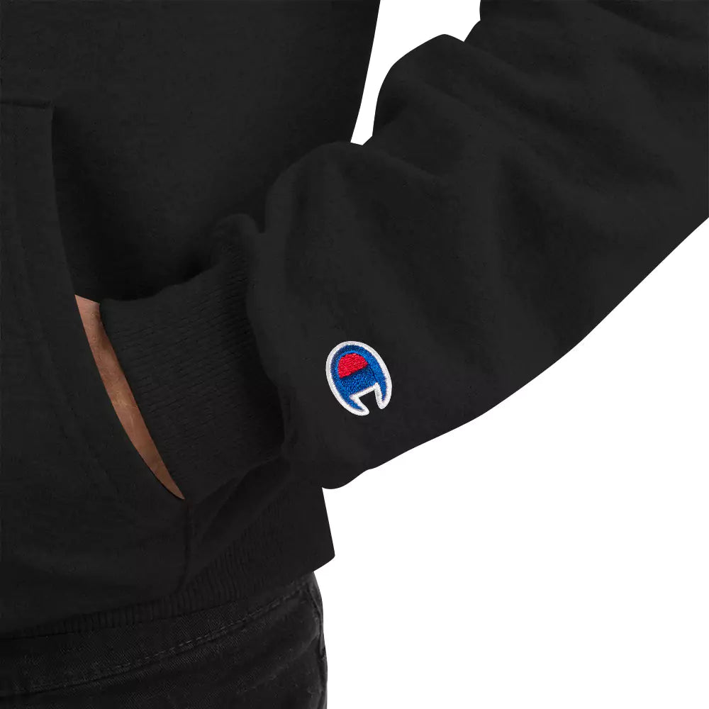 SkeetDesigns | GnomeDriven | Men's Champion® Hoodie | Cardinal | Disc Golf Apparel