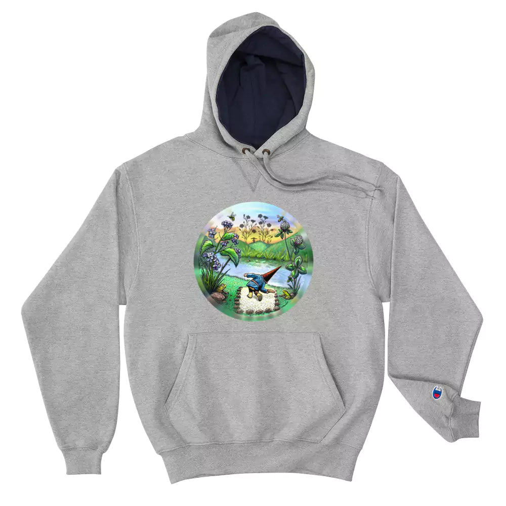 SkeetDesigns | GnomeDriven | Men's Champion® Hoodie | Flick Ace | Disc Golf Apparel