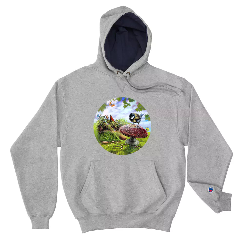 SkeetDesigns | GnomeDriven | Men's Champion® Hoodie | Blind Flick Run | Disc Golf Apparel