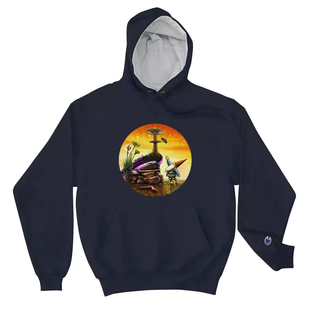 SkeetDesigns | GnomeDriven | Men's Champion® Hoodie | Windy Up Putt | Disc Golf Apparel
