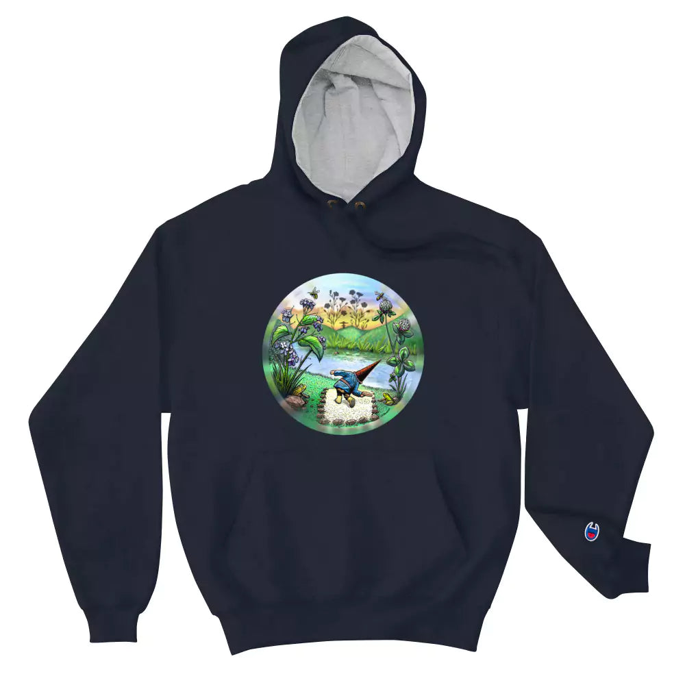 SkeetDesigns | GnomeDriven | Men's Champion® Hoodie | Flick Ace | Disc Golf Apparel