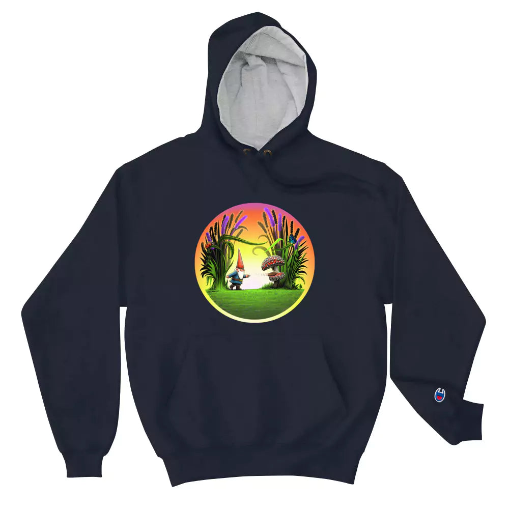 SkeetDesigns | GnomeDriven | Men's Champion® Hoodie | Drop In Putt | Disc Golf Apparel