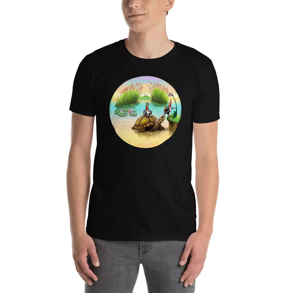 SkeetDesigns | GnomeDriven | Men's Short Sleeve T-Shirt | Turtle Ferry | Disc Golf Apparel