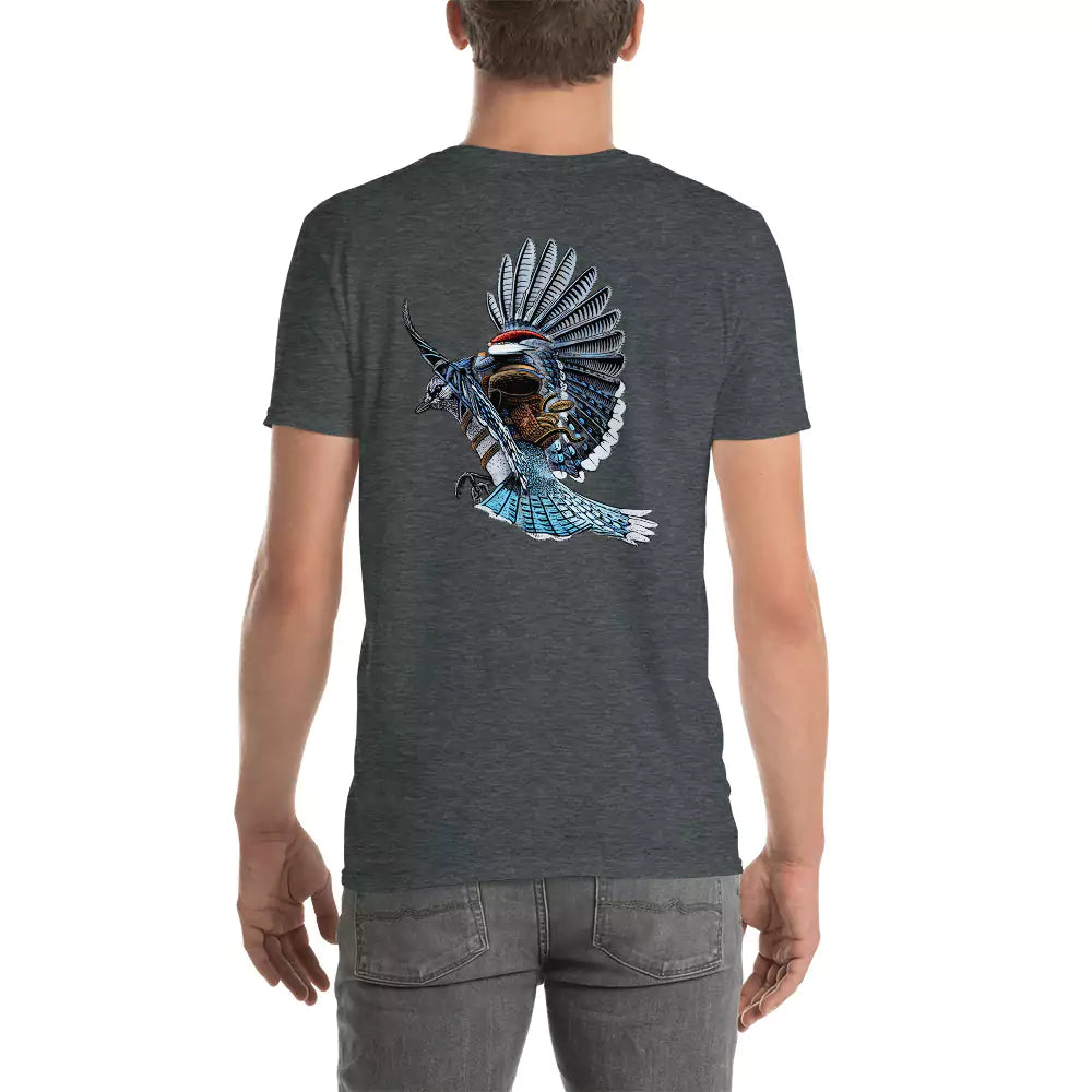 SkeetDesigns | GnomeDriven | Men's Short Sleeve T-Shirt | Blue Jay Rider V2 | Disc Golf Apparel
