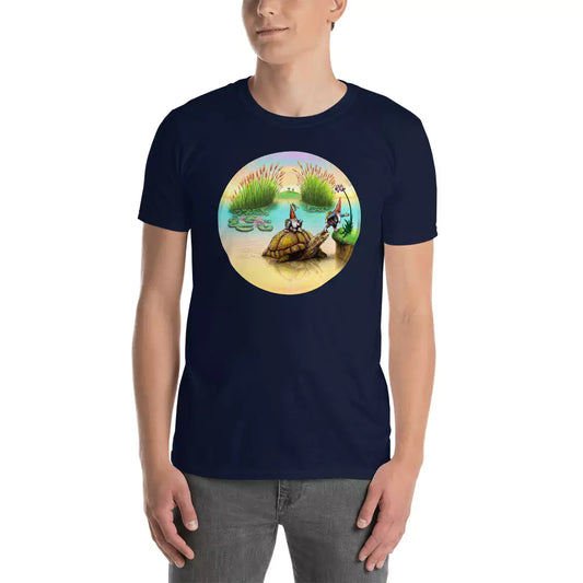 SkeetDesigns | GnomeDriven | Men's Short Sleeve T-Shirt | Turtle Ferry | Disc Golf Apparel