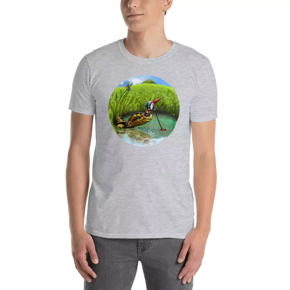 SkeetDesigns | GnomeDriven | Men's Short Sleeve T-Shirt | OB Turtle Help | Disc Golf Apparel