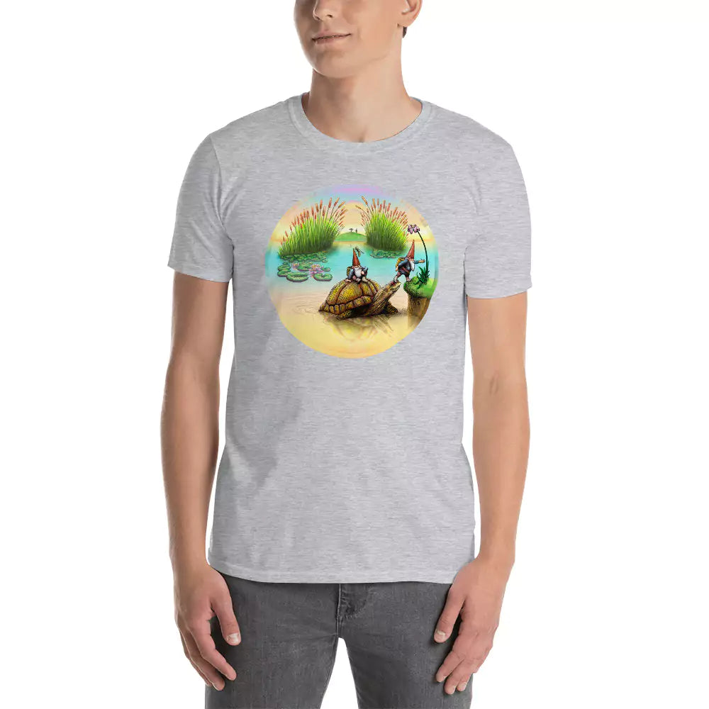 SkeetDesigns | GnomeDriven | Men's Short Sleeve T-Shirt | Turtle Ferry | Disc Golf Apparel