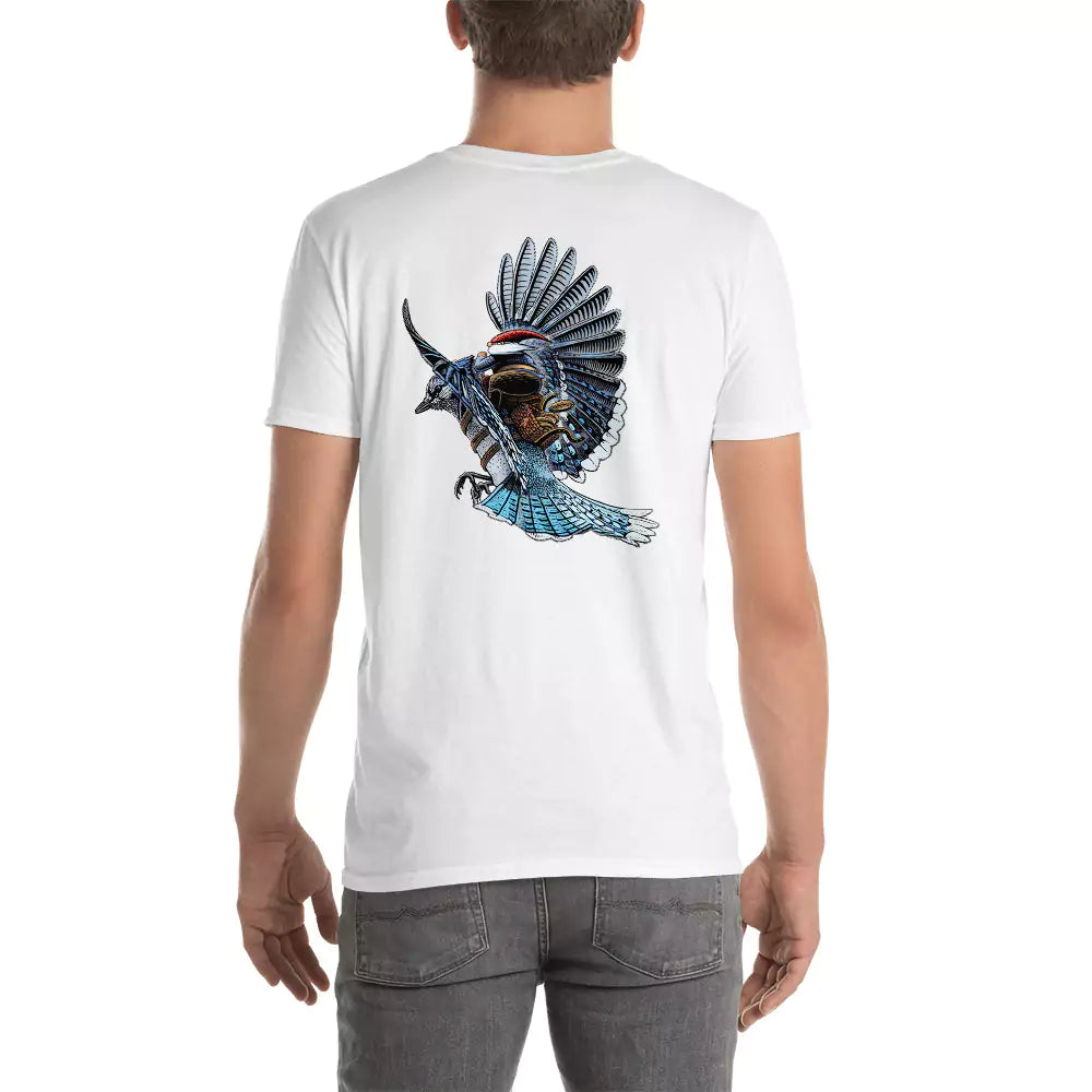 Printful SkeetDesigns | GnomeDriven | Men's Short Sleeve T-Shirt | Blue Jay Rider V2 | Disc Golf Apparel Navy / S