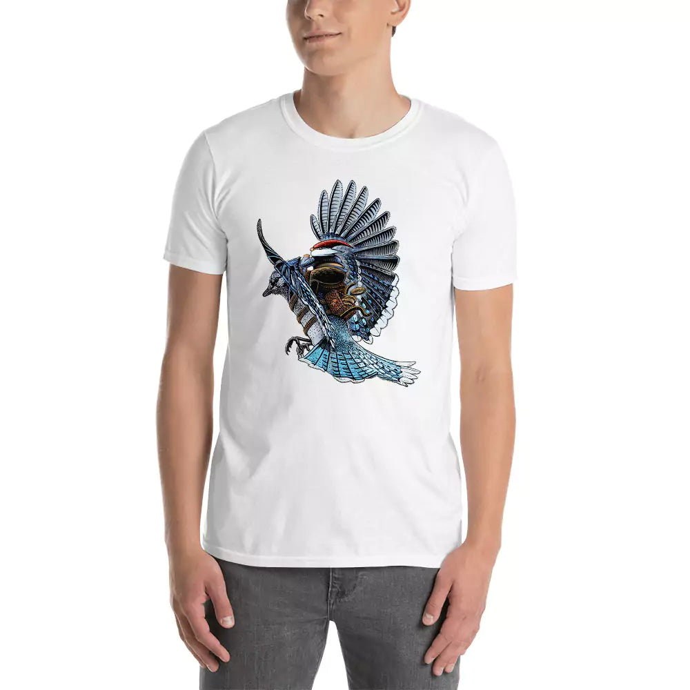 SkeetDesigns | GnomeDriven | Men's Short Sleeve T-Shirt | Blue Jay Rider | Disc Golf Apparel