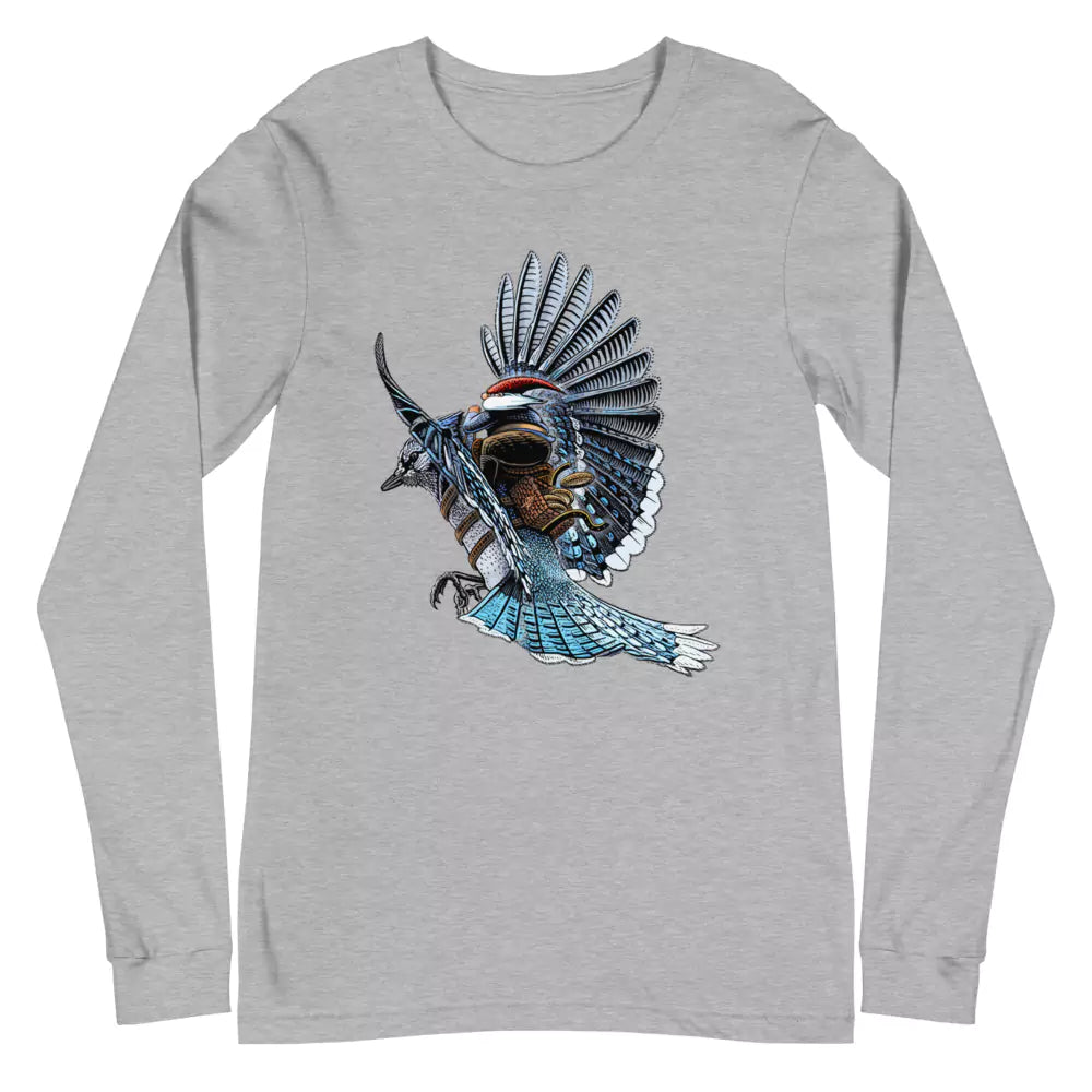 SkeetDesigns | GnomeDriven | Men's Long Sleeve T-Shirt | Blue Jay Rider | Disc Golf Apparel