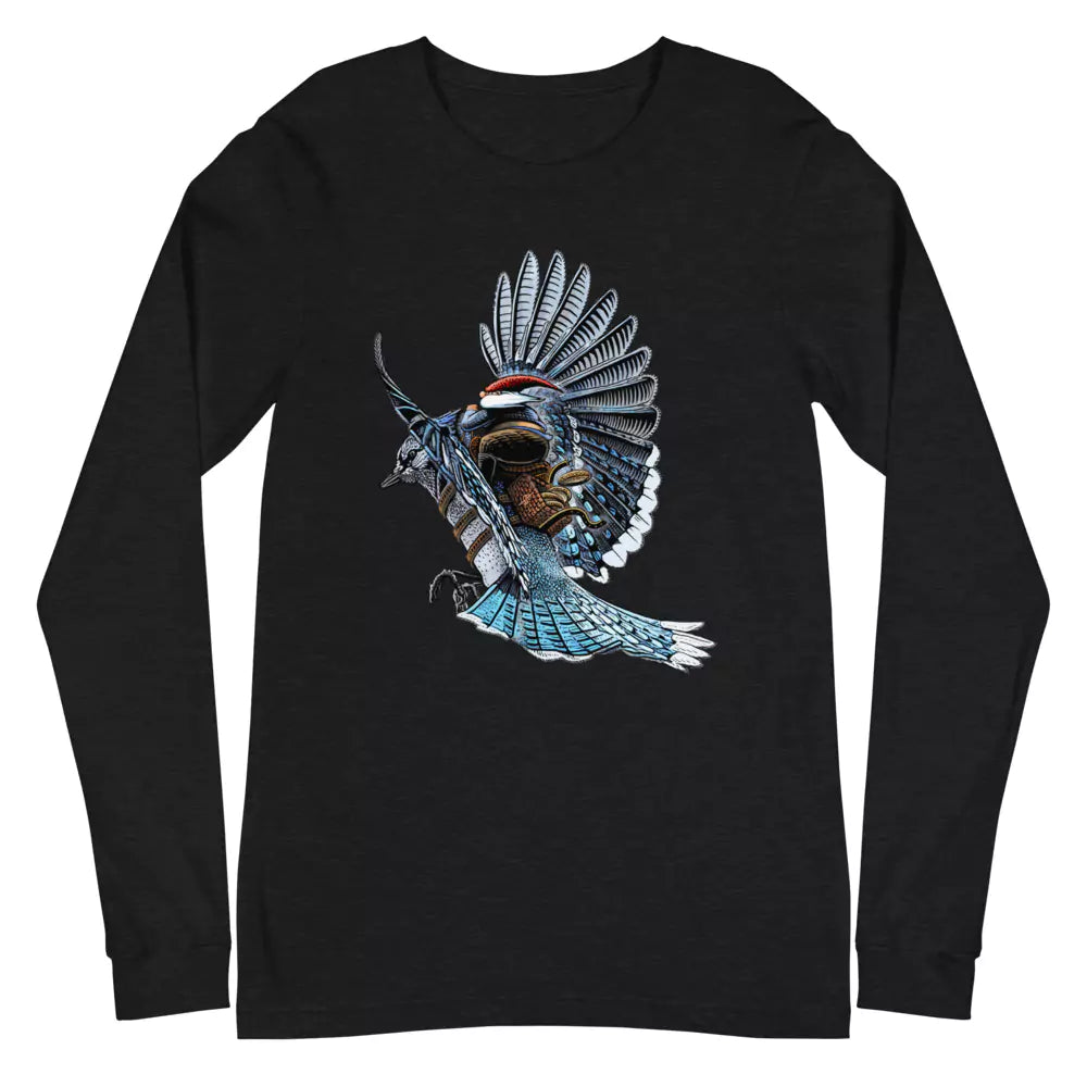 SkeetDesigns | GnomeDriven | Men's Long Sleeve T-Shirt | Blue Jay Rider | Disc Golf Apparel