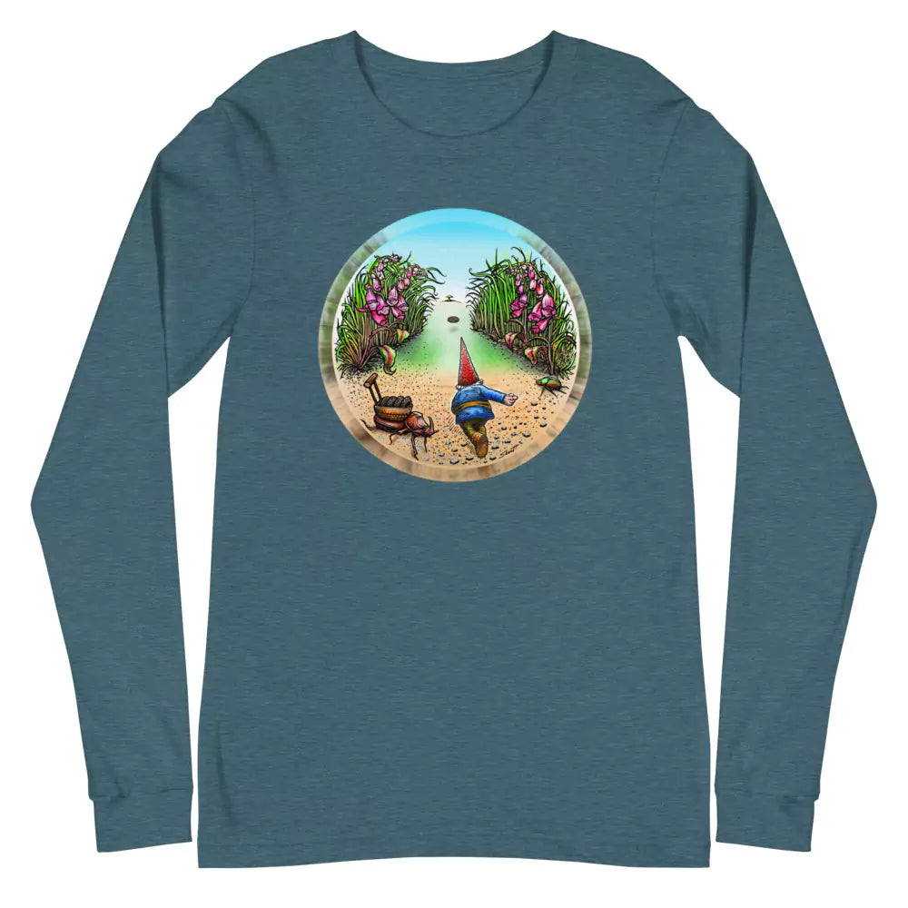 SkeetDesigns | GnomeDriven | Men's Long Sleeve T-Shirt | Behind The Drive | Disc Golf Apparel