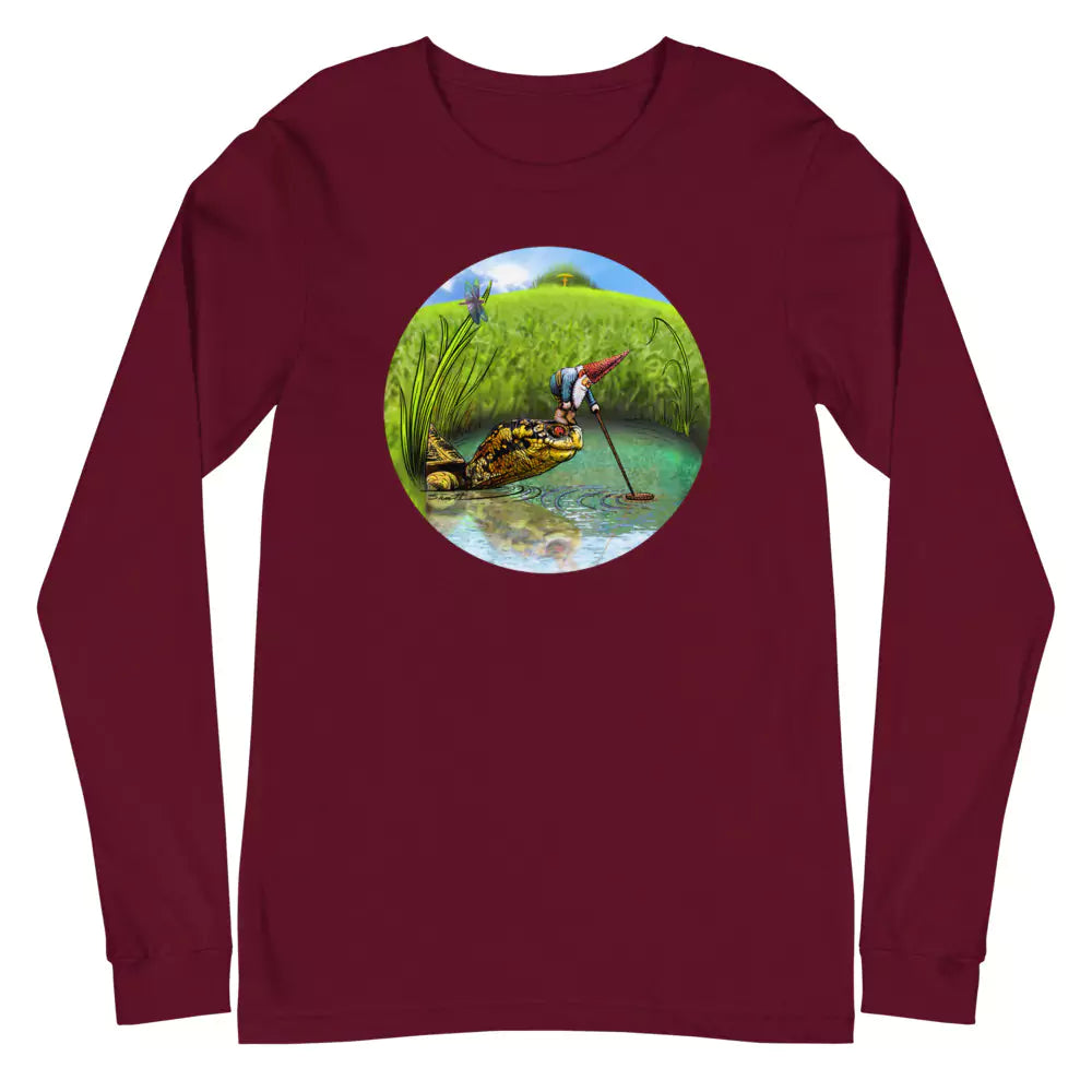 SkeetDesigns | GnomeDriven | Men's Long Sleeve T-Shirt | OB Turtle Help | Disc Golf Apparel