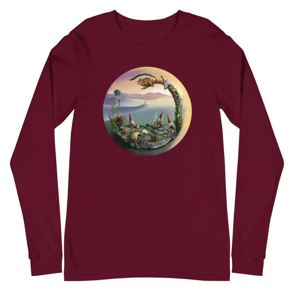SkeetDesigns | GnomeDriven | Men's Long Sleeve T-Shirt | Mid-Round Break | Disc Golf Apparel